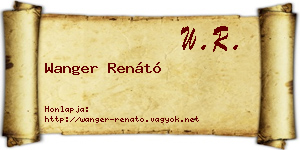 Wanger Renátó névjegykártya
